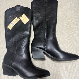 Black Leather Women's Boots